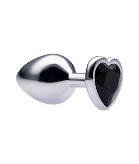 Kink Range Alloy Love Heart Gemmed Butt Plug - 3.2 Inch