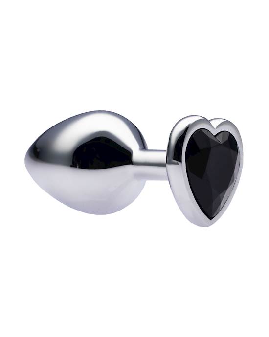 Kink Range Alloy Love Heart Gemmed Butt Plug - 3.2 Inch